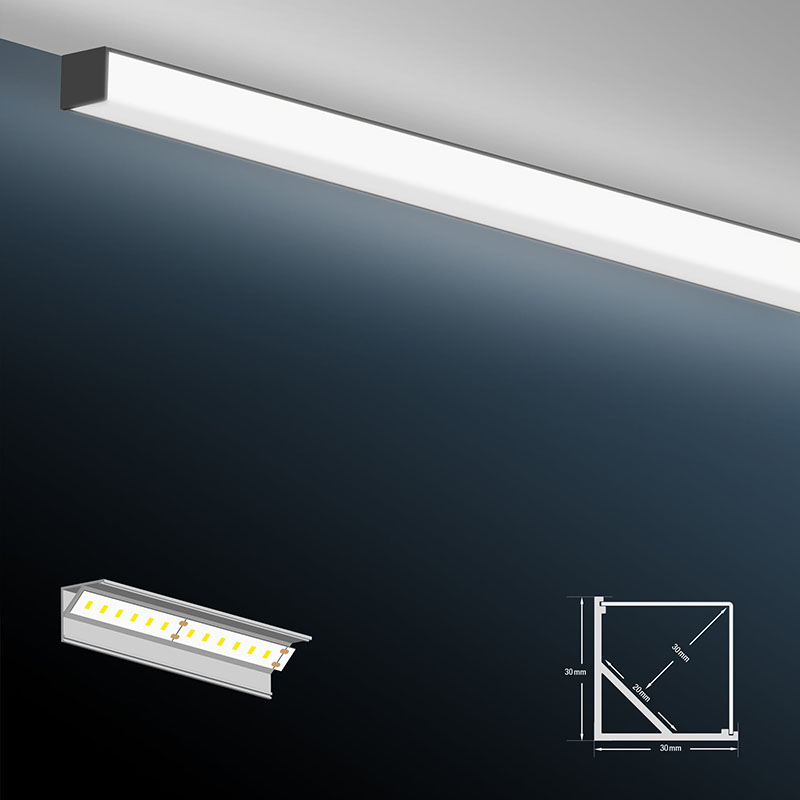 Corner Square Shape LED Aluminum Channel For 20mm Triple Row LED Strip Lights Corner Square Shape LED Aluminum Channel For 20mm Triple Row LED Strip Lights